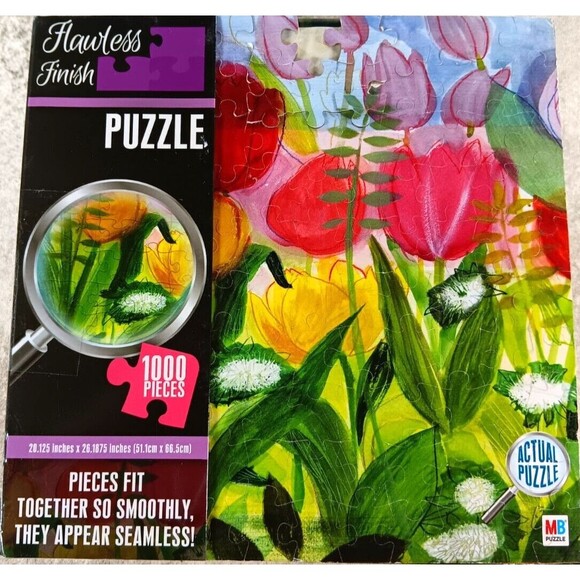 Tulips 1000 Piece Puzzle Flawless Finish by Milton Bradley Hasbro - Picture 1 of 3
